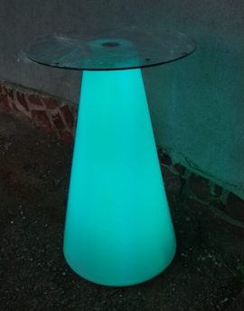 Коктейлна маса Lea с променящи се LED цветове - тюркоаз